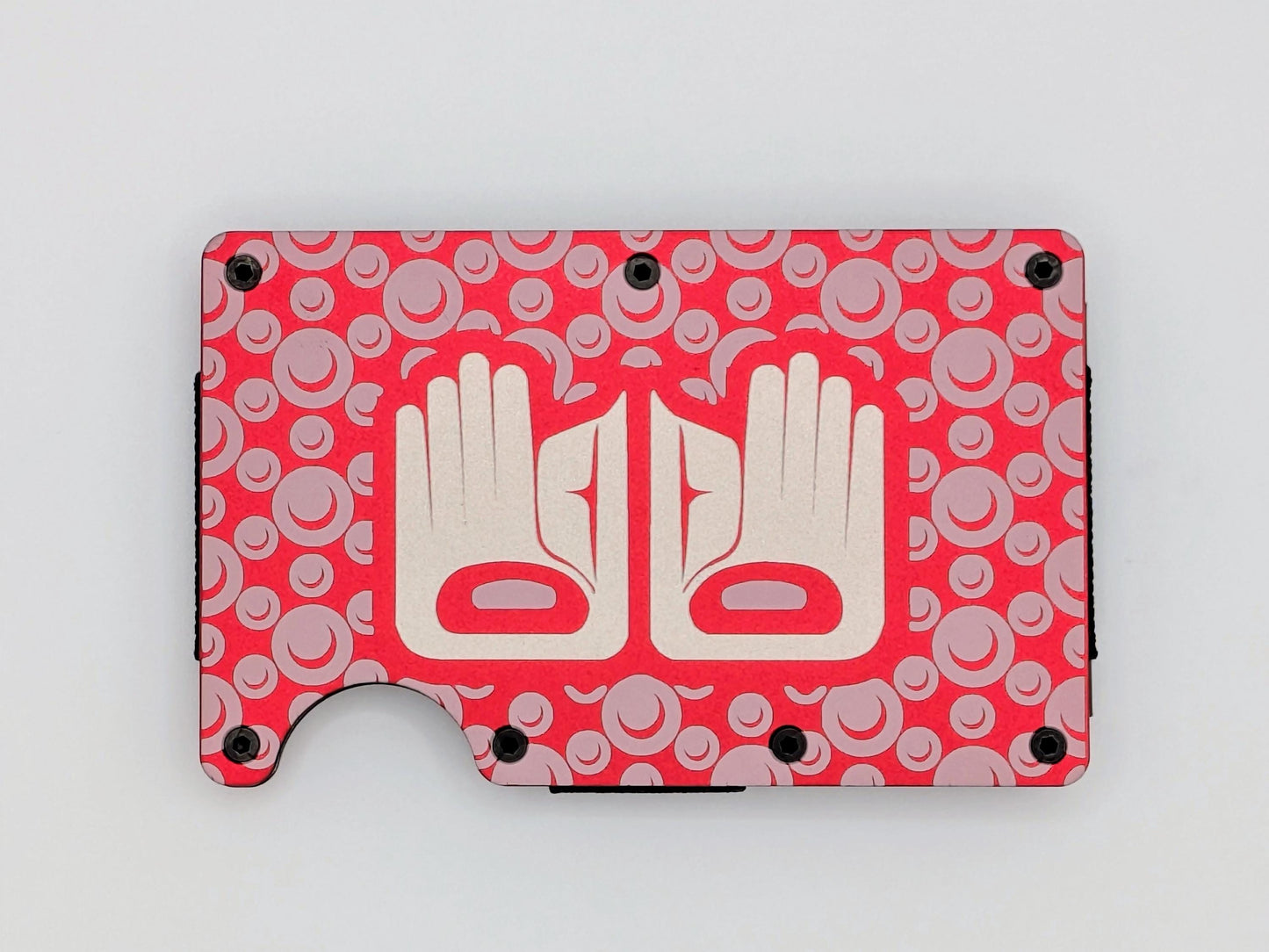 Metal Wallet - RFID Blocking | Alaska Native Healing Hand Design