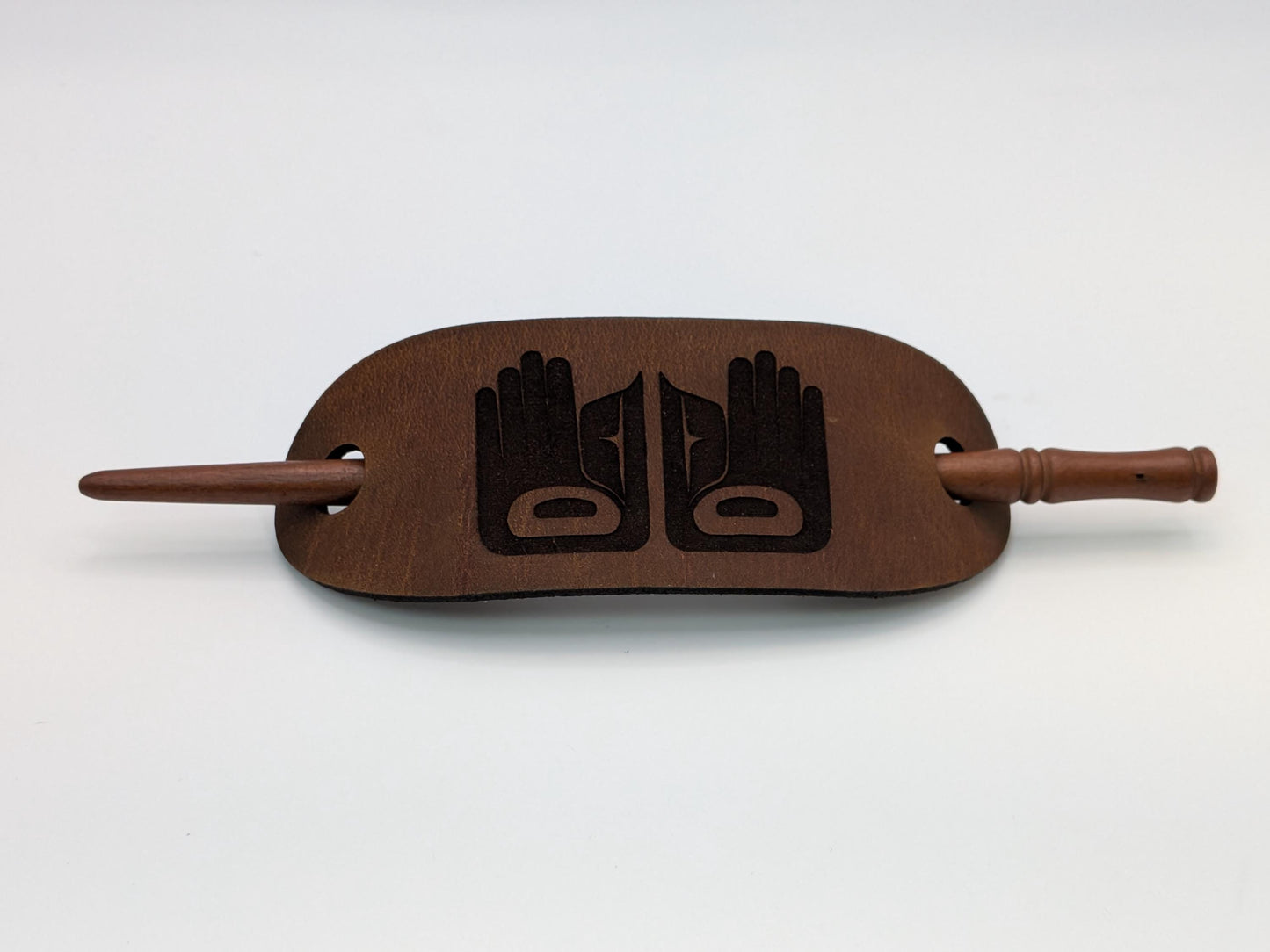 Healing Hand Leather Barrettes