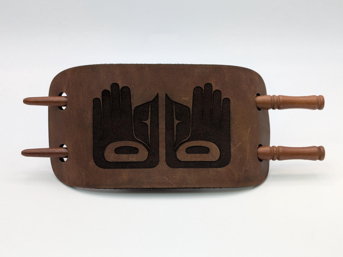 Healing Hand Leather Barrettes