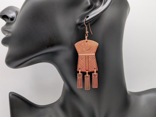 Tinaa - Copper Shield Earrings