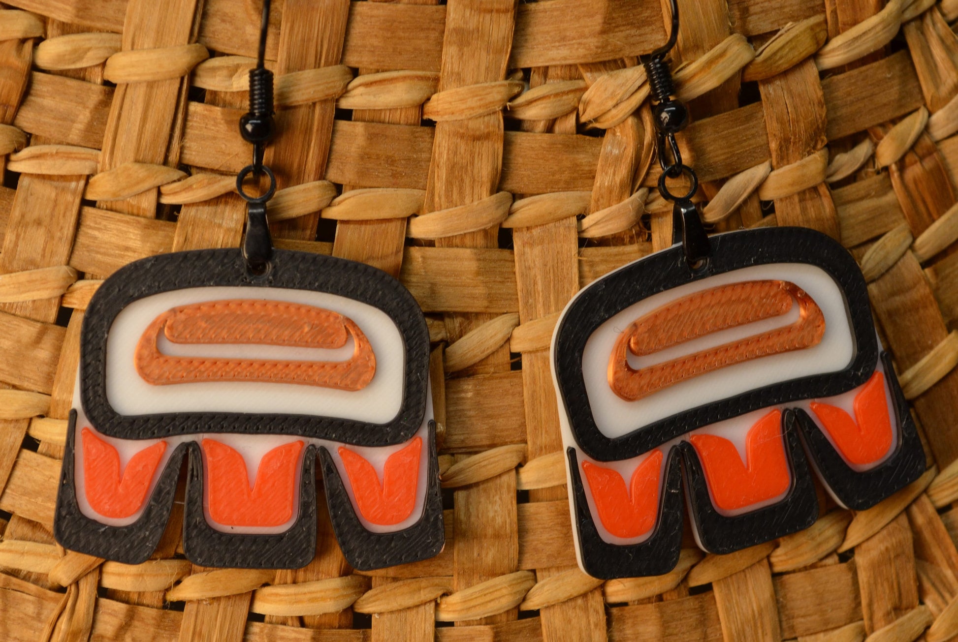 Tail Feather Earrings, Alaska Native Earrings, Indigenous Earrings, Unique Earrings