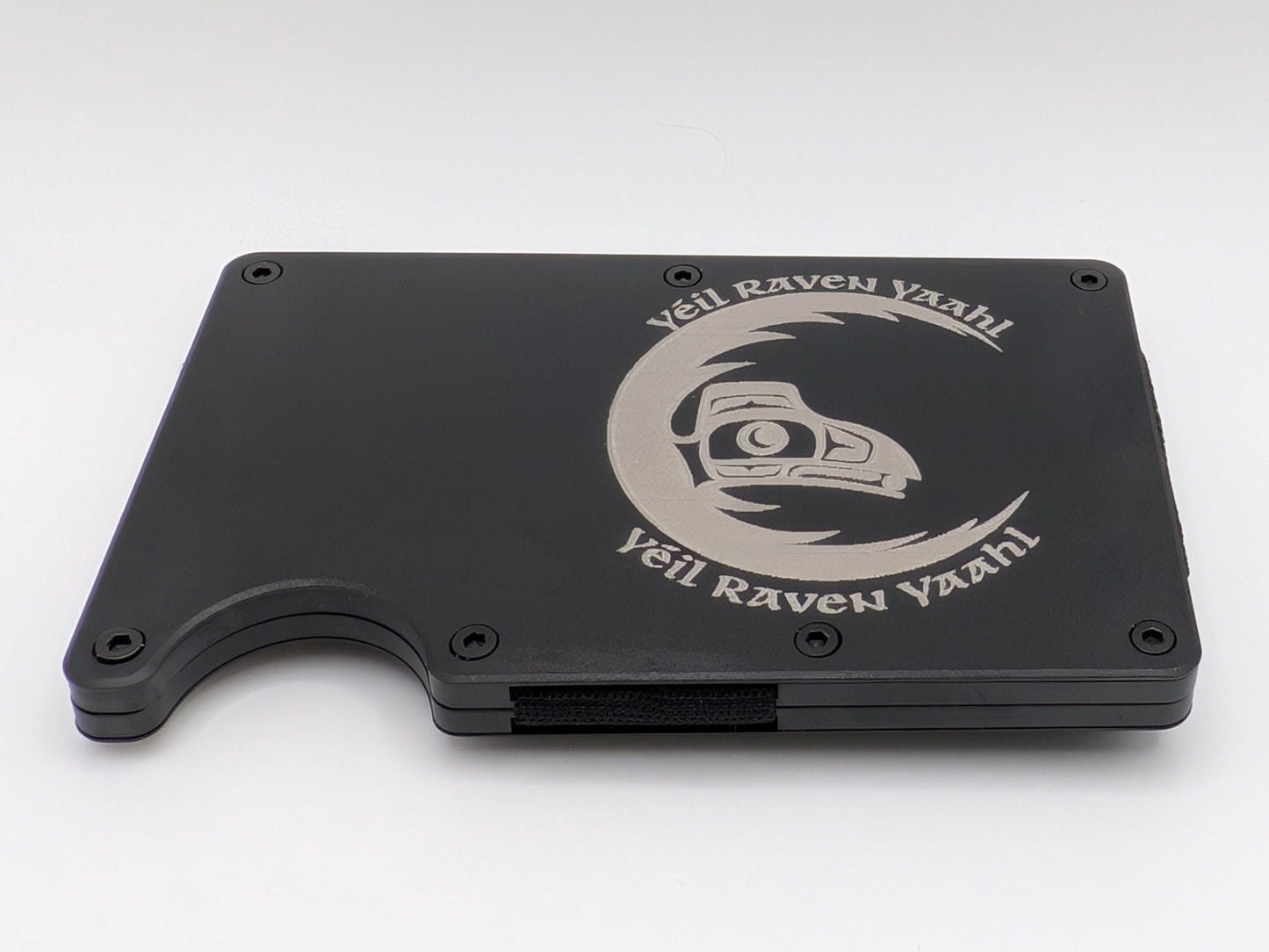 Metal Wallet RFID Blocking - Alaska Native Eagle/Raven Engraved