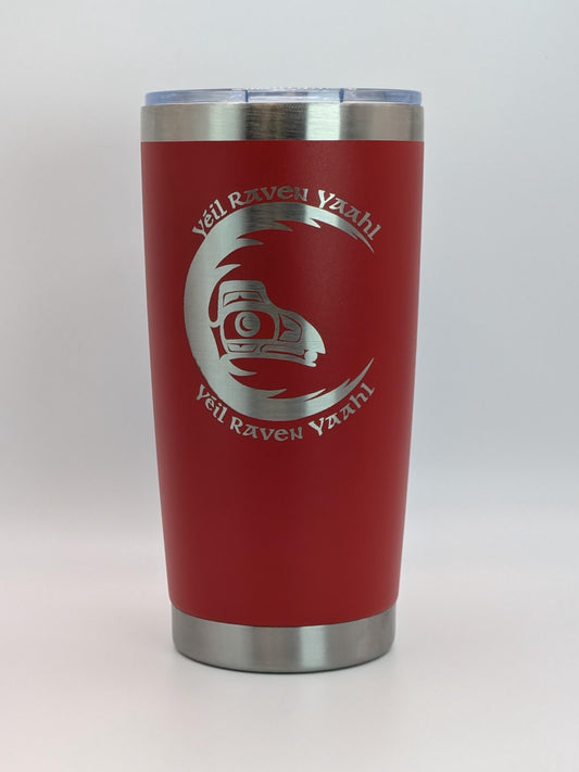 Raven Stainless Steel 20 oz Tumbler - Indigenous Formline Design