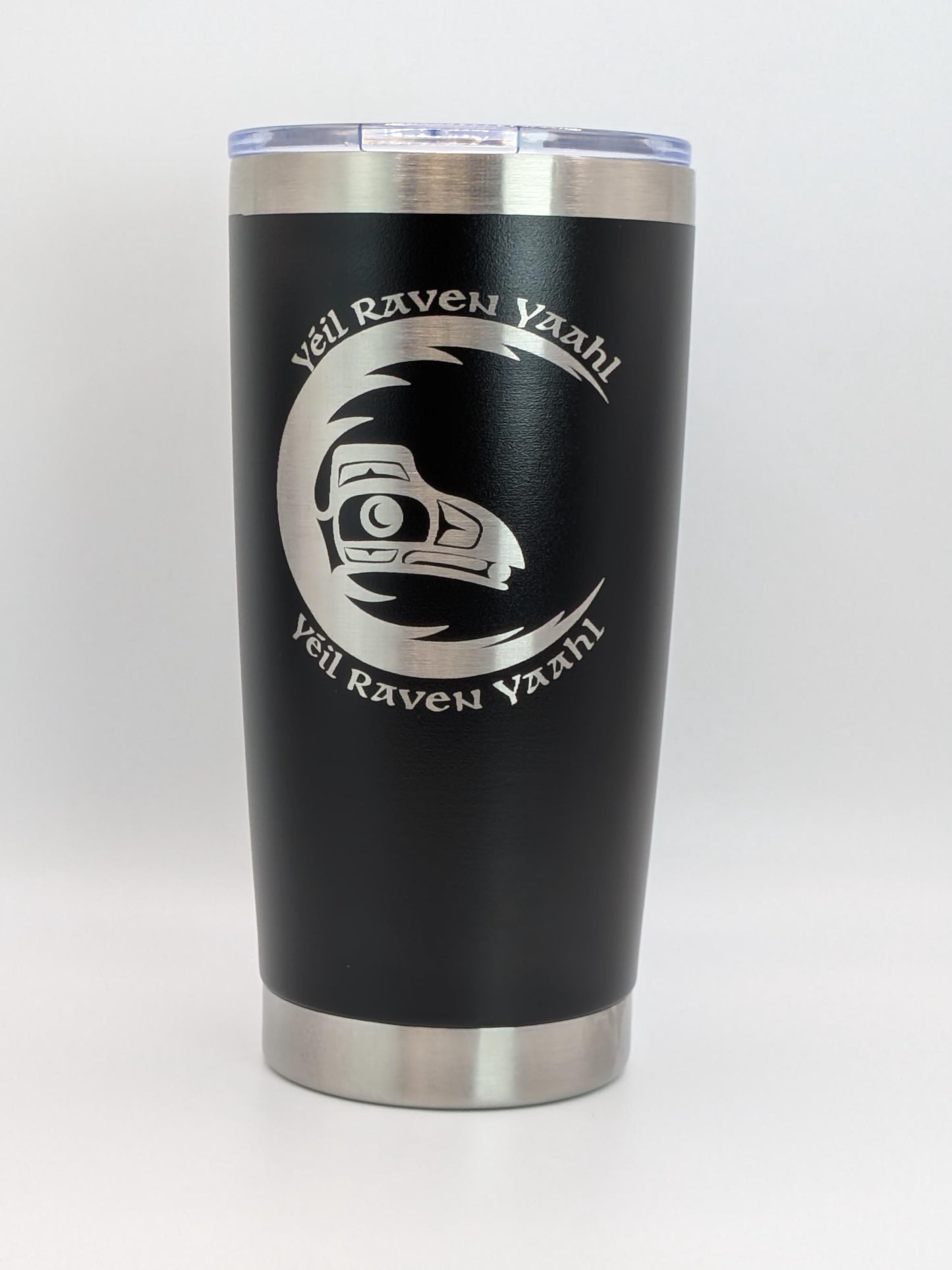 Raven Stainless Steel 20 oz Tumbler - Indigenous Formline Design