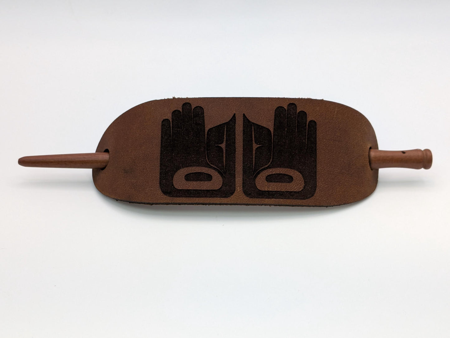 Healing Hand Leather Barrettes