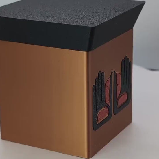 3D Printed Bentwood Style Boxes with Healing Hand Design - Black/Copper